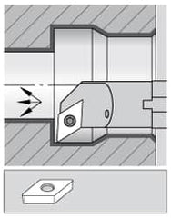 Kennametal - 33.02mm Min Bore Diam, 12" OAL, 1" Shank Diam, A-SDUP Indexable Boring Bar - DP.. Insert, Screw Holding Method - Benchmark Tooling