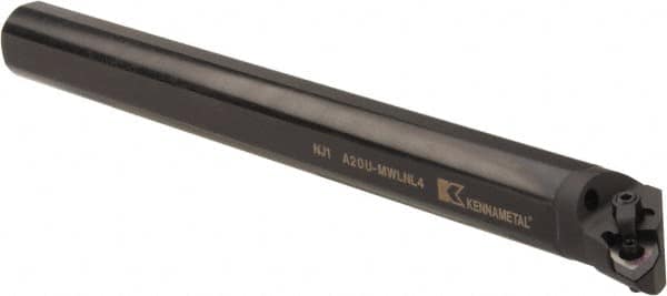 Kennametal - 37.34mm Min Bore Diam, 14" OAL, 1-1/4" Shank Diam, A-UMWLN Indexable Boring Bar - WN.. Insert, Screw or Clamp Holding Method - Benchmark Tooling