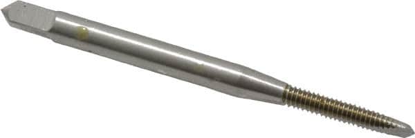 OSG - #3-48 UNC, 2 Flute, Bright Finish, High Speed Steel Spiral Point Tap - Plug Chamfer, Right Hand Thread, 1-13/16" OAL, 1/2" Thread Length, 0.141" Shank Diam, 3B Class of Fit, Series 105 - Exact Industrial Supply
