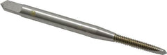 OSG - #3-48 UNC, 2 Flute, Bright Finish, High Speed Steel Spiral Point Tap - Plug Chamfer, Right Hand Thread, 1-13/16" OAL, 1/2" Thread Length, 0.141" Shank Diam, 3B Class of Fit, Series 105 - Exact Industrial Supply