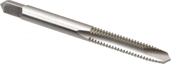 OSG - #12-24 UNC, 2 Flute, Bright Finish, High Speed Steel Spiral Point Tap - Plug Chamfer, Right Hand Thread, 2-3/8" OAL, 15/16" Thread Length, 0.22" Shank Diam, Series 105 - Exact Industrial Supply