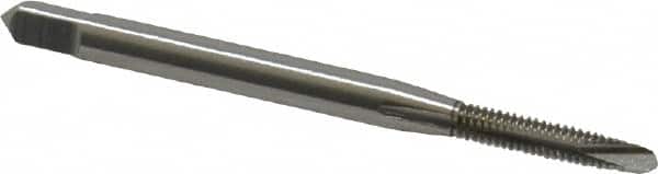 OSG - #3-48 UNC, 2 Flute, Bright Finish, High Speed Steel Spiral Point Tap - Plug Chamfer, Right Hand Thread, 1-13/16" OAL, 1/2" Thread Length, 0.141" Shank Diam, 2B Class of Fit, Series 105 - Exact Industrial Supply