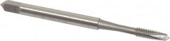 OSG - #4-40 UNC, 2 Flute, Bright Finish, High Speed Steel Spiral Point Tap - Plug Chamfer, Right Hand Thread, 1-7/8" OAL, 9/16" Thread Length, 0.141" Shank Diam, 2B/3B Class of Fit, Series 105 - Exact Industrial Supply