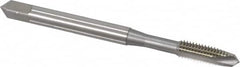 OSG - #10-32 UNF, 2 Flute, Bright Finish, High Speed Steel Spiral Point Tap - Plug Chamfer, Right Hand Thread, 2-3/8" OAL, 7/8" Thread Length, 0.194" Shank Diam, 3B Class of Fit, Series 105 - Exact Industrial Supply