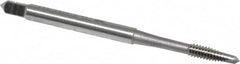 OSG - #5-40 UNC, 2 Flute, Bright Finish, High Speed Steel Spiral Point Tap - Plug Chamfer, Right Hand Thread, 1-15/16" OAL, 5/8" Thread Length, 0.141" Shank Diam, Series 105 - Exact Industrial Supply