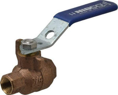 NIBCO - 1/4" Pipe, Full Port, Bronze Standard Ball Valve - 2 Piece, Inline - One Way Flow, FNPT x FNPT Ends, Lever Handle, 600 WOG, 150 WSP - Benchmark Tooling