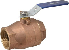 NIBCO - 2" Pipe, Full Port, Bronze Standard Ball Valve - 2 Piece, Inline - One Way Flow, FNPT x FNPT Ends, Lever Handle, 600 WOG, 150 WSP - Benchmark Tooling