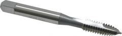 OSG - 1/4-20 UNC, 2 Flute, Bright Finish, High Speed Steel Spiral Point Tap - Plug Chamfer, Right Hand Thread, 2-1/2" OAL, 1" Thread Length, 0.255" Shank Diam, Series 105 - Exact Industrial Supply