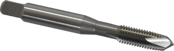 OSG - 5/16-24 UNF, 3 Flute, Bright Finish, High Speed Steel Spiral Point Tap - Plug Chamfer, Right Hand Thread, 2-23/32" OAL, 1-1/8" Thread Length, 0.318" Shank Diam, Series 105 - Exact Industrial Supply