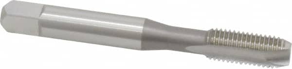 OSG - 5/16-24 UNF, 2 Flute, Bright Finish, High Speed Steel Spiral Point Tap - Bottoming Chamfer, Right Hand Thread, 2-23/32" OAL, 1-1/8" Thread Length, 0.318" Shank Diam, 3B Class of Fit, Series 105B - Exact Industrial Supply