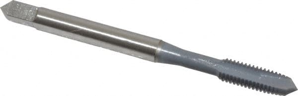 OSG - #10-32 UNF, 2 Flute, elektraLUBE Finish, High Speed Steel Spiral Point Tap - Plug Chamfer, Right Hand Thread, 2-3/8" OAL, 7/8" Thread Length, Series 105 - Exact Industrial Supply
