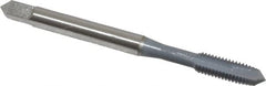 OSG - #10-32 UNF, 2 Flute, elektraLUBE Finish, High Speed Steel Spiral Point Tap - Plug Chamfer, Right Hand Thread, 2-3/8" OAL, 7/8" Thread Length, Series 105 - Exact Industrial Supply