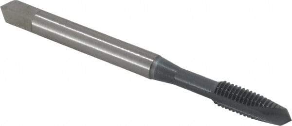 OSG - #10-32 UNF, 2 Flute, elektraLUBE Finish, High Speed Steel Spiral Point Tap - Bottoming Chamfer, Right Hand Thread, 2-3/8" OAL, 7/8" Thread Length, 2B Class of Fit, Series 105B - Exact Industrial Supply