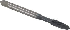 OSG - #10-32 UNF, 2 Flute, elektraLUBE Finish, High Speed Steel Spiral Point Tap - Bottoming Chamfer, Right Hand Thread, 2-3/8" OAL, 7/8" Thread Length, 2B Class of Fit, Series 105B - Exact Industrial Supply
