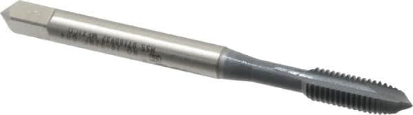 OSG - #10-32 UNF, 2 Flute, elektraLUBE Finish, High Speed Steel Spiral Point Tap - Plug Chamfer, Right Hand Thread, 2-3/8" OAL, 7/8" Thread Length, Series 105 - Exact Industrial Supply