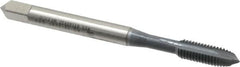 OSG - #10-32 UNF, 2 Flute, elektraLUBE Finish, High Speed Steel Spiral Point Tap - Plug Chamfer, Right Hand Thread, 2-3/8" OAL, 7/8" Thread Length, Series 105 - Exact Industrial Supply