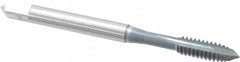 OSG - #10-24 UNC, 2 Flute, elektraLUBE Finish, High Speed Steel Spiral Point Tap - Plug Chamfer, Right Hand Thread, 2-3/8" OAL, 7/8" Thread Length, Series 105 - Exact Industrial Supply