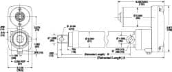 Thomson Industries - 36" Stroke Len, 30% Duty Cycle, 12 Volt, Performance PakLinear Electromechanical Actuator - DC Input, 0.4" per Second, 1,500 Lb Capacity - Benchmark Tooling