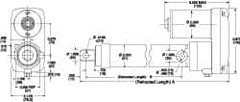 Thomson Industries - 36" Stroke Len, 30% Duty Cycle, 12 Volt, Performance PakLinear Electromechanical Actuator - DC Input, 1.1" per Second, 750 Lb Capacity - Benchmark Tooling