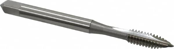 OSG - #10-24 UNC, 2 Flute, Bright Finish, High Speed Steel Spiral Point Tap - Plug Chamfer, Right Hand Thread, 2-3/8" OAL, 7/8" Thread Length, 0.194" Shank Diam - Exact Industrial Supply