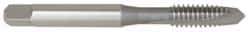 OSG - 1/4-20 UNC, 2 Flute, Bright Finish, High Speed Steel Spiral Point Tap - Plug Chamfer, Right Hand Thread, 2-1/2" OAL, 1" Thread Length, 0.255" Shank Diam - Exact Industrial Supply