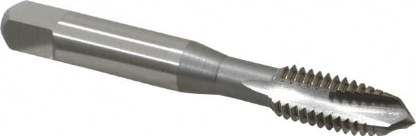 OSG - 3/8-16 UNC, 3 Flute, Bright Finish, High Speed Steel Spiral Point Tap - Plug Chamfer, Right Hand Thread, 2-15/16" OAL, 1-1/4" Thread Length, 0.381" Shank Diam - Exact Industrial Supply