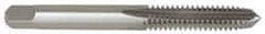 OSG - 1/4-20 UNC 4 Flute Bright Finish High Speed Steel Straight Flute Standard Hand Tap - Plug, Right Hand Thread, 2-1/2" OAL, 1" Thread Length, H11 Limit, 0.005" Oversize - Exact Industrial Supply