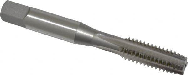 OSG - 5/16-18 UNC 4 Flute Bright Finish High Speed Steel Straight Flute Standard Hand Tap - Plug, Right Hand Thread, 2-23/32" OAL, 1-1/8" Thread Length, H11 Limit, 0.005" Oversize - Exact Industrial Supply
