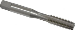 OSG - 5/16-18 UNC 4 Flute Bright Finish High Speed Steel Straight Flute Standard Hand Tap - Plug, Right Hand Thread, 2-23/32" OAL, 1-1/8" Thread Length, H11 Limit, 0.005" Oversize - Exact Industrial Supply