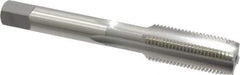 OSG - 1/2-20 UNF 4 Flute Bright Finish High Speed Steel Straight Flute Standard Hand Tap - Plug, Right Hand Thread, 3-3/8" OAL, 1-21/32" Thread Length, H11 Limit, 0.005" Oversize - Exact Industrial Supply