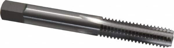 OSG - 5/16-18 UNC 4 Flute Bright Finish High Speed Steel Straight Flute Standard Hand Tap - Bottoming, Right Hand Thread, 2-23/32" OAL, 1-1/8" Thread Length, H11 Limit, 0.005" Oversize - Exact Industrial Supply