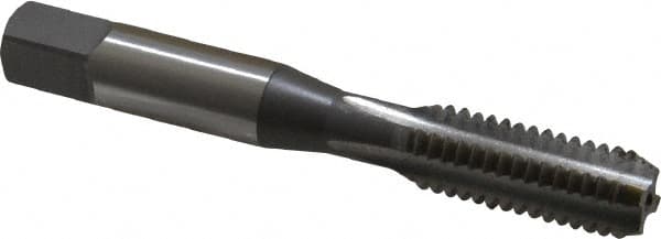 OSG - 3/8-16 UNC 4 Flute Bright Finish High Speed Steel Straight Flute Standard Hand Tap - Bottoming, Right Hand Thread, 2-15/16" OAL, 1-1/4" Thread Length, H11 Limit, 0.005" Oversize - Exact Industrial Supply