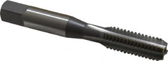 OSG - 3/8-16 UNC 4 Flute Bright Finish High Speed Steel Straight Flute Standard Hand Tap - Bottoming, Right Hand Thread, 2-15/16" OAL, 1-1/4" Thread Length, H11 Limit, 0.005" Oversize - Exact Industrial Supply