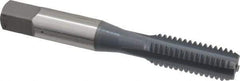 OSG - 3/8-16 UNC 4 Flute elektraLUBE Finish High Speed Steel Straight Flute Standard Hand Tap - Bottoming, Right Hand Thread, 2-15/16" OAL, 1-1/4" Thread Length, H11 Limit, 0.005" Oversize - Exact Industrial Supply