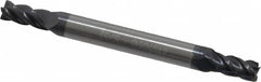 Accupro - 5/32", 5/16" LOC, 3/16" Shank Diam, 2" OAL, 4 Flute, Solid Carbide Square End Mill - Double End, AlTiN Finish, Spiral Flute, 40° Helix, Centercutting, Right Hand Cut, Right Hand Flute - Benchmark Tooling