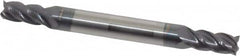 Accupro - 7/32", 7/16" LOC, 1/4" Shank Diam, 2-1/2" OAL, 4 Flute, Solid Carbide Square End Mill - Double End, AlTiN Finish, Spiral Flute, 40° Helix, Centercutting, Right Hand Cut, Right Hand Flute - Benchmark Tooling