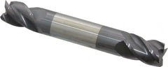 Accupro - 3/8", 1/2" LOC, 3/8" Shank Diam, 2-1/2" OAL, 4 Flute, Solid Carbide Square End Mill - Double End, AlTiN Finish, Spiral Flute, 40° Helix, Centercutting, Right Hand Cut, Right Hand Flute - Benchmark Tooling