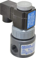 Plast-O-Matic - Direct Acting, PVC Solenoid Valve - Normally Closed, Viton Seal - Benchmark Tooling
