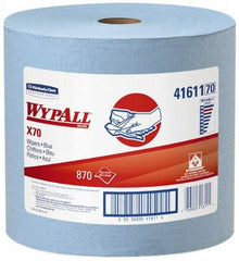 WypAll - X70 Dry Shop Towel/Industrial Wipes - Jumbo Roll, 13-3/8" x 12-1/2" Sheet Size, Blue - Benchmark Tooling