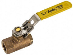 Apollo - 3/8" Pipe, Standard Port, Bronze Standard Ball Valve - 2 Piece, NPT Ends, Locking Lever Handle, 600 WOG, 150 WSP - Benchmark Tooling