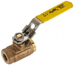 Apollo - 1/4" Pipe, Standard Port, Bronze Standard Ball Valve - 2 Piece, NPT Ends, Locking Lever Handle, 600 WOG, 150 WSP - Benchmark Tooling