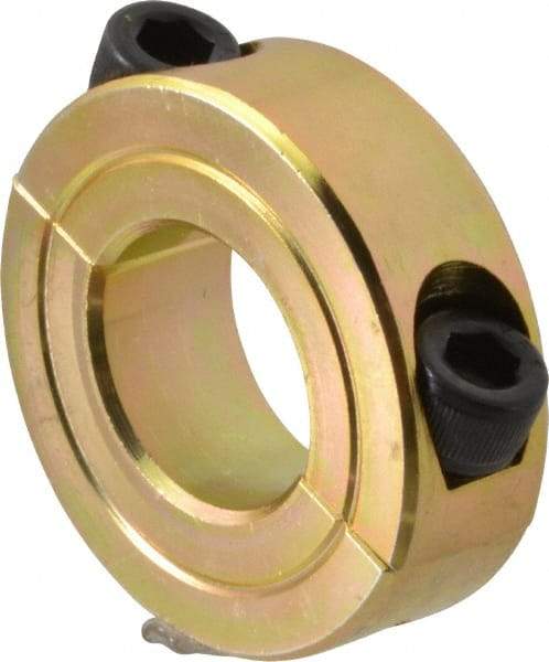 Climax Metal Products - 13/16" Bore, Steel, Two Piece Clamping Shaft Collar - 1-5/8" Outside Diam, 1/2" Wide - Benchmark Tooling