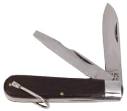 Proto - 3" Blade, Partially Serrated Electrician's Pocket Knife - Wood - Benchmark Tooling