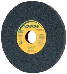 Norton - 7" Diam x 1-1/4" Hole x 1/2" Thick, H Hardness, 100 Grit Surface Grinding Wheel - Silicon Carbide, Type 1, Fine Grade, 3,600 Max RPM, Vitrified Bond, No Recess - Benchmark Tooling