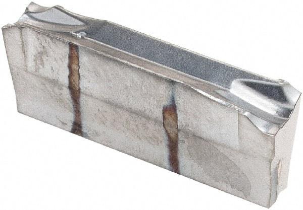 Iscar - DGR4000 JS IC328 Grade, 0.157" Cutting Width, Carbide Cutoff Insert - 15° Right Hand Lead Angle, TiN/TiCN/TiN Coated, Double End - Benchmark Tooling