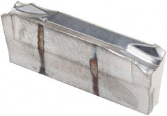 Iscar - DGR4000 JS IC328 Grade, 0.157" Cutting Width, Carbide Cutoff Insert - 15° Right Hand Lead Angle, TiN/TiCN/TiN Coated, Double End - Benchmark Tooling