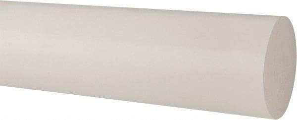 Made in USA - 2' Long, 4" Diam, Polypropylene Plastic Rod - Natural (Color) - Benchmark Tooling