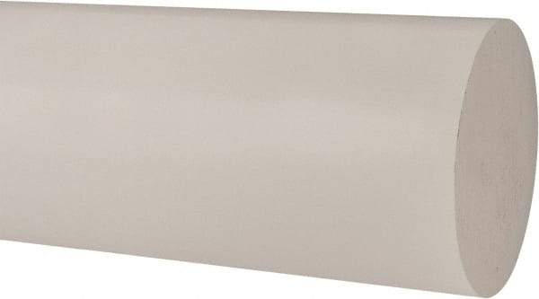 Made in USA - 1' Long, 5" Diam, Polypropylene Plastic Rod - Natural (Color) - Benchmark Tooling