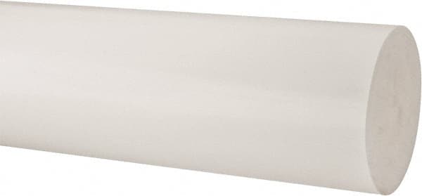 Made in USA - 3' Long, 6" Diam, Polypropylene Plastic Rod - Natural (Color) - Benchmark Tooling