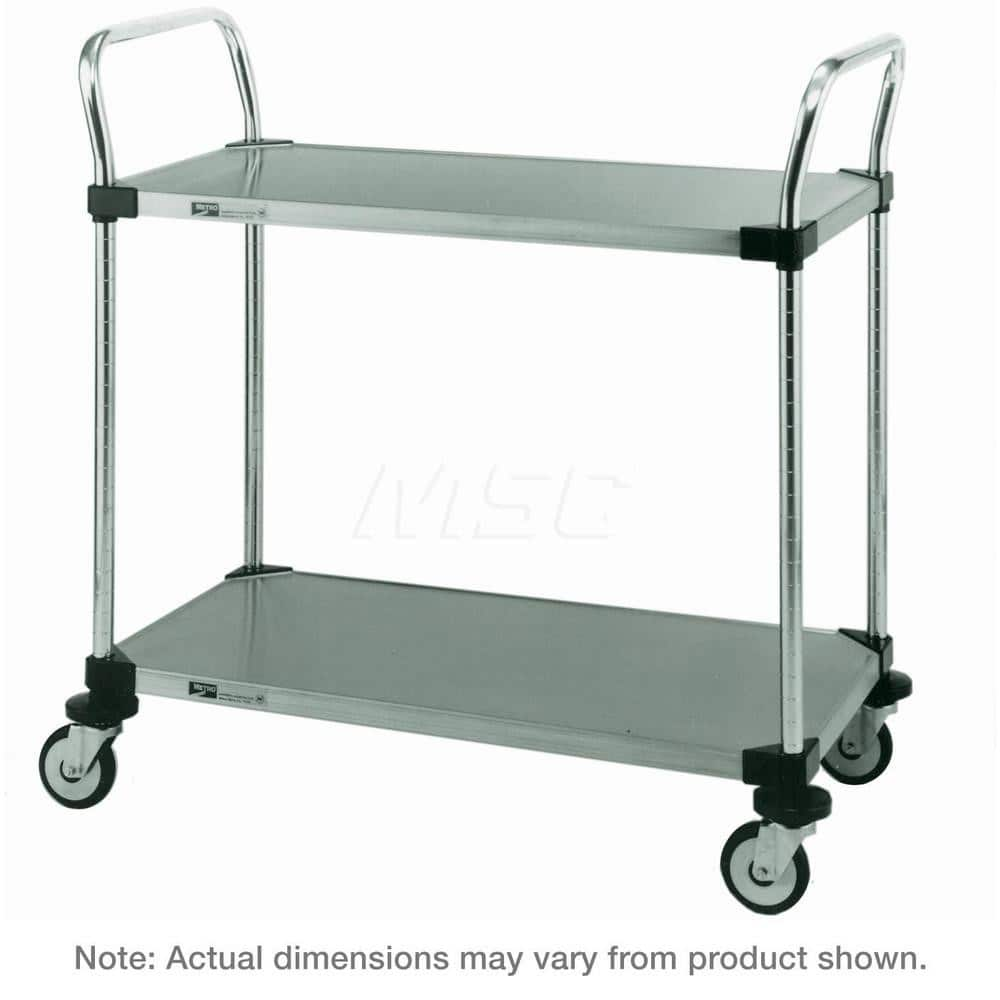 Metro - Carts; Type: Utility ; Load Capacity (Lb.): 375.000 ; Number of Shelves: 2 ; Width (Inch): 21 ; Length (Inch): 36 ; Height (Inch): 39 - Exact Industrial Supply